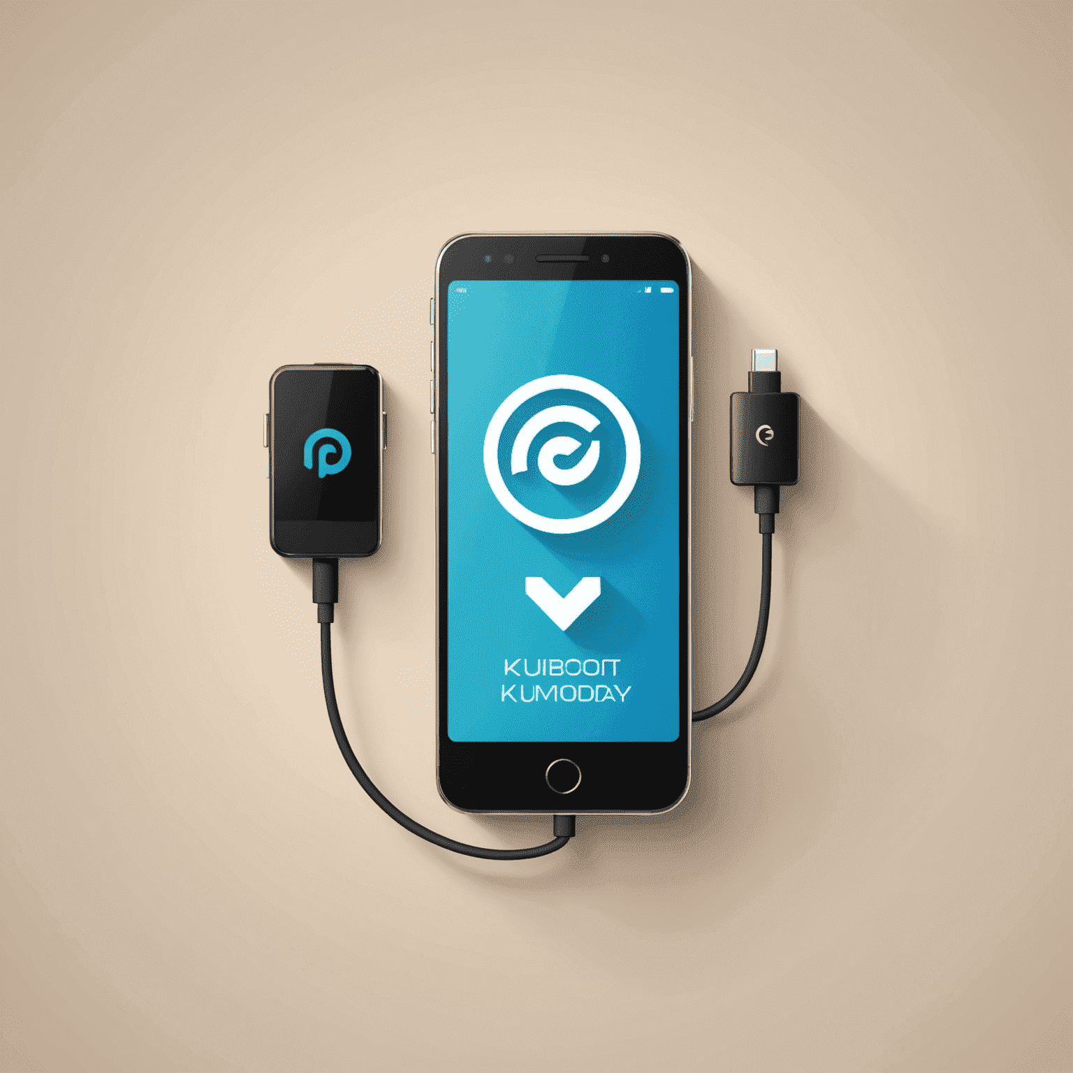 KuMobiToday logo - A stylized mobile phone with recharge symbol