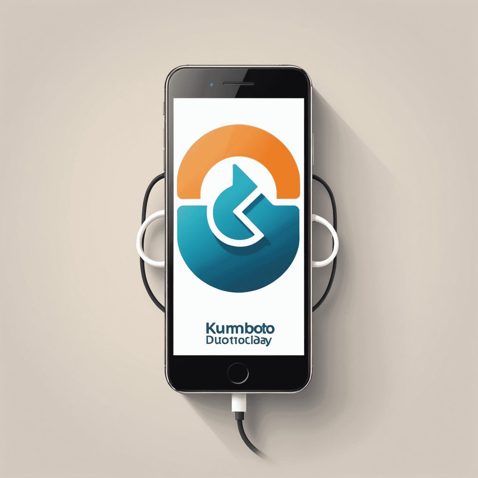 KuMobiToday logo - A stylized mobile phone with recharge symbol