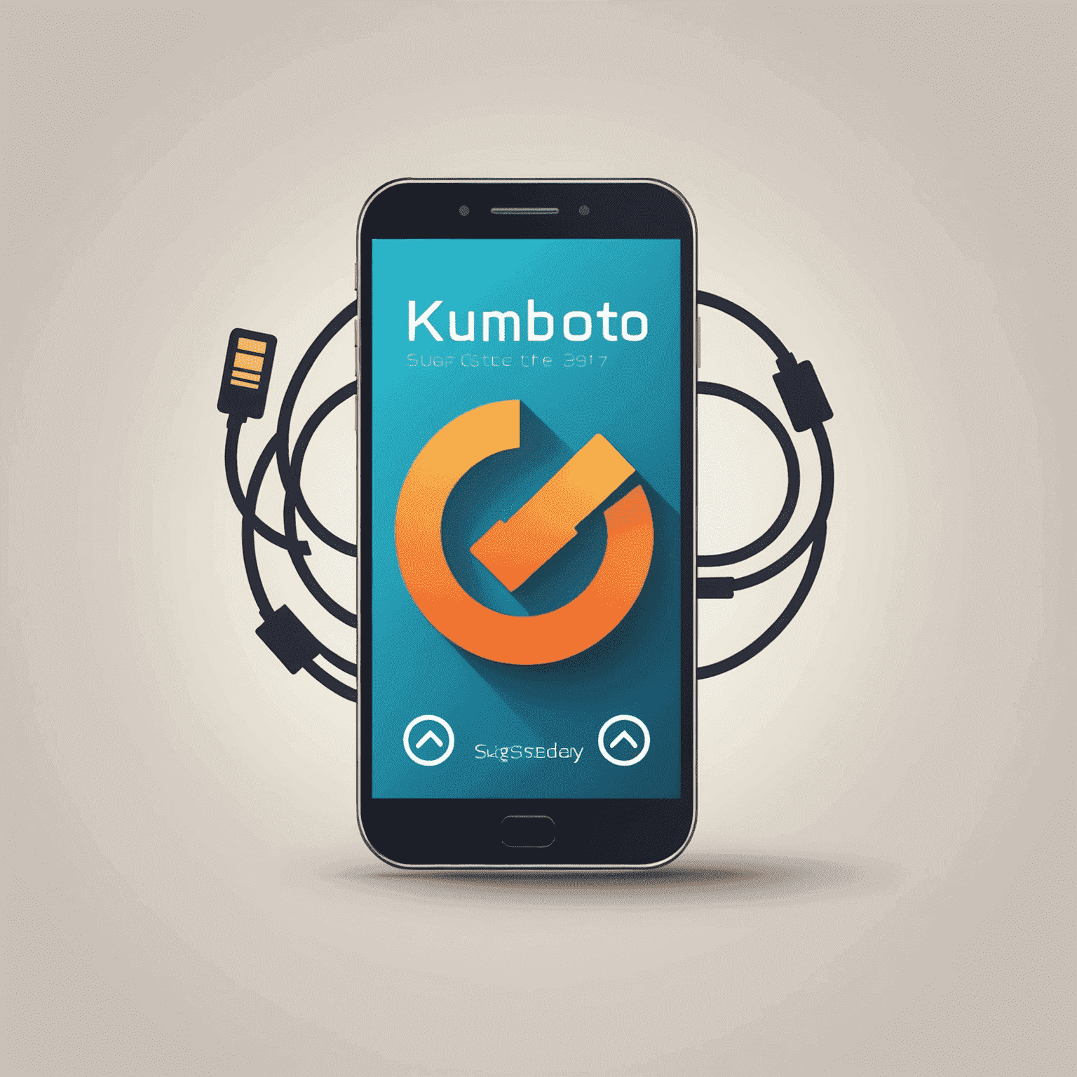 KuMobiToday logo - A stylized mobile phone with recharge symbol