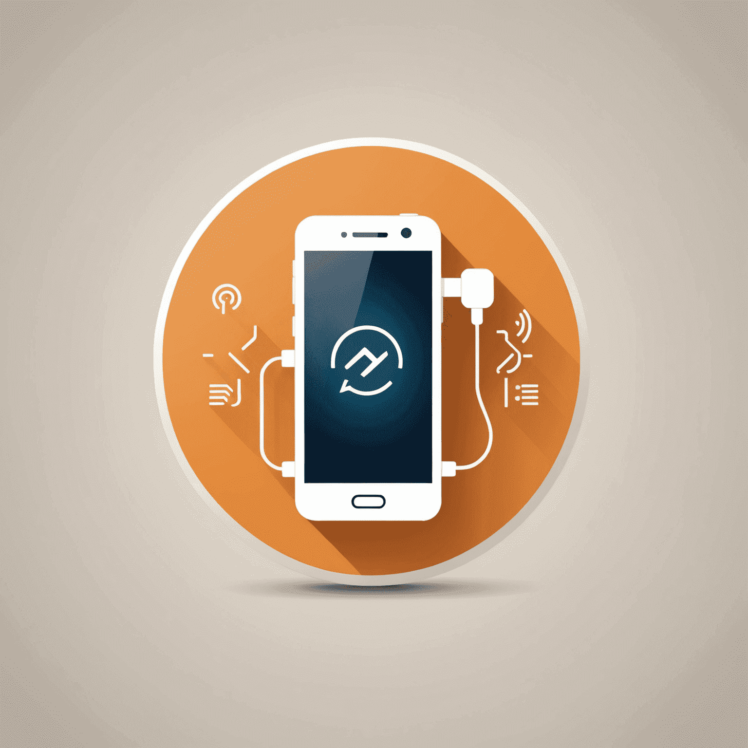 KuMobiToday logo - A stylized mobile phone with recharge symbol