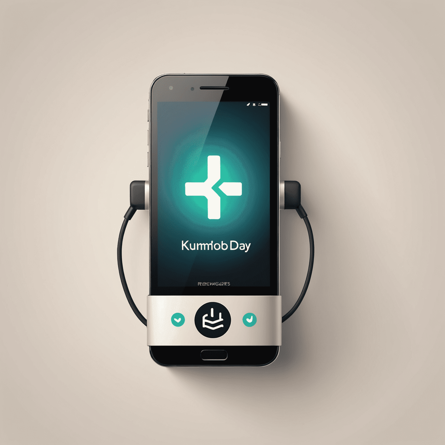 KuMobiToday logo - A stylized mobile phone with recharge symbol