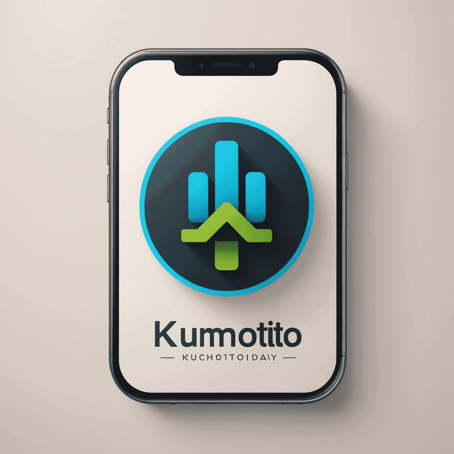 KuMobiToday logo - A stylized mobile phone with recharge symbol